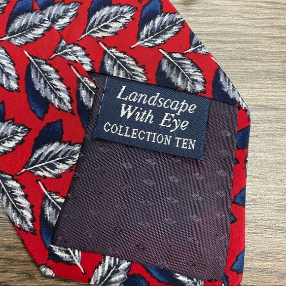 J. Garcia LANDSCAPE WITH EYE Red Leaf Tie - Picture 4 of 5